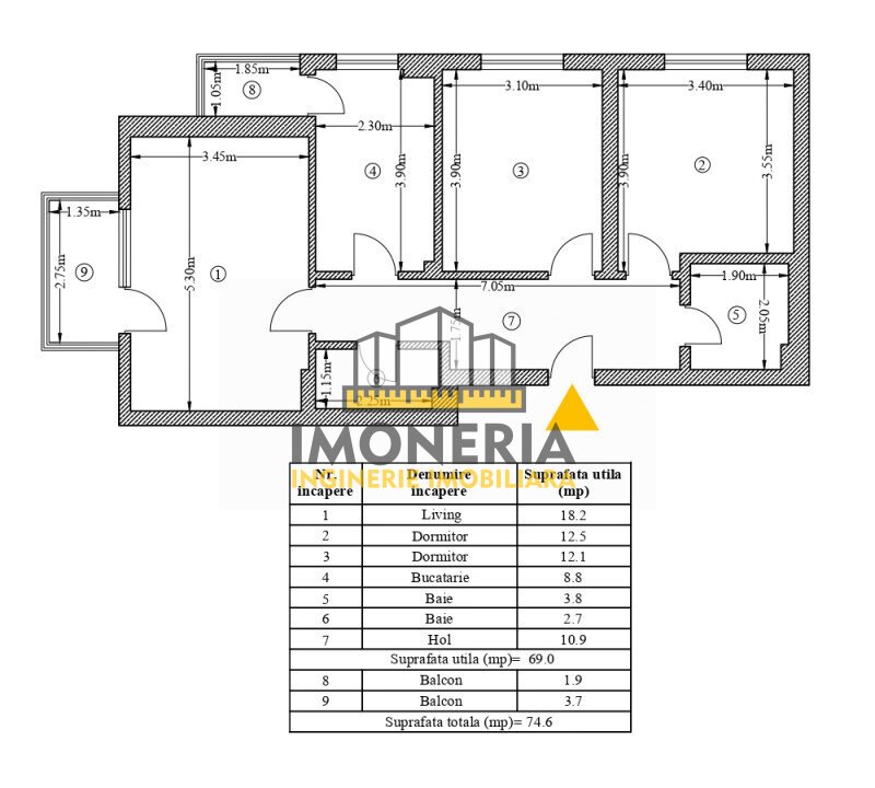 Mihai Bravu, 100 m Metrou, 3 camere, decomandat, parcare, comision 0%.